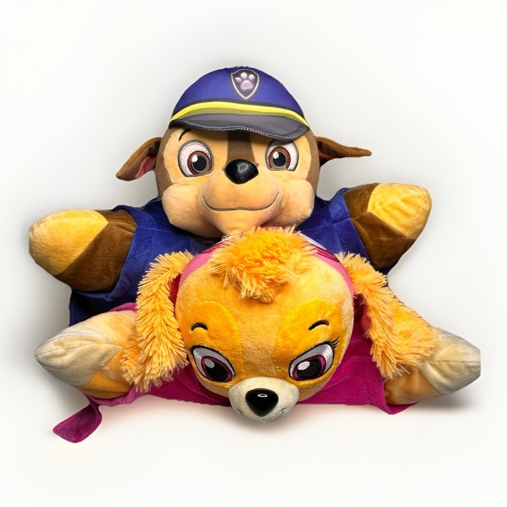 Paw Patrol Pillow Pets Chase & Skye Plush Pillow Lot 18" Spin Master 2024